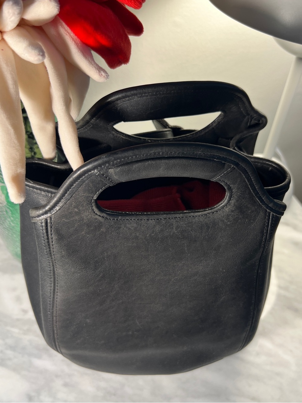 VINTAGE Coach 9994 1996 Convertible Backpack Bucket Bag Black Leather made  USA - Picture 3 of 16